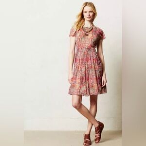 Weston Anthropologie fit and flare mesh tulle dress